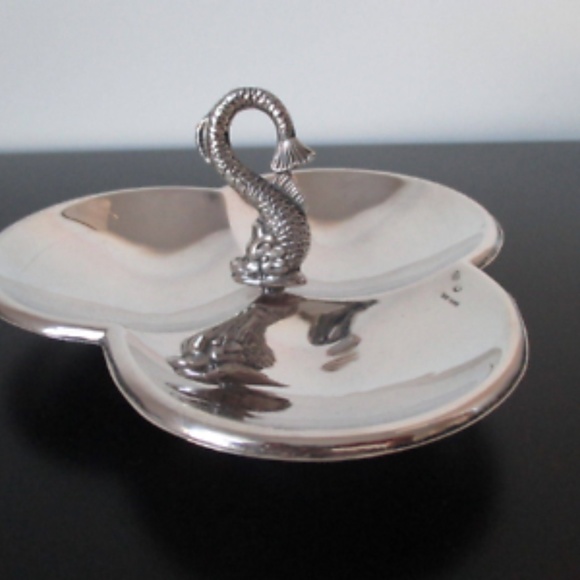 Vtg Spanish Sterling Silver Fish Theme Dish - Picture 7 of 8